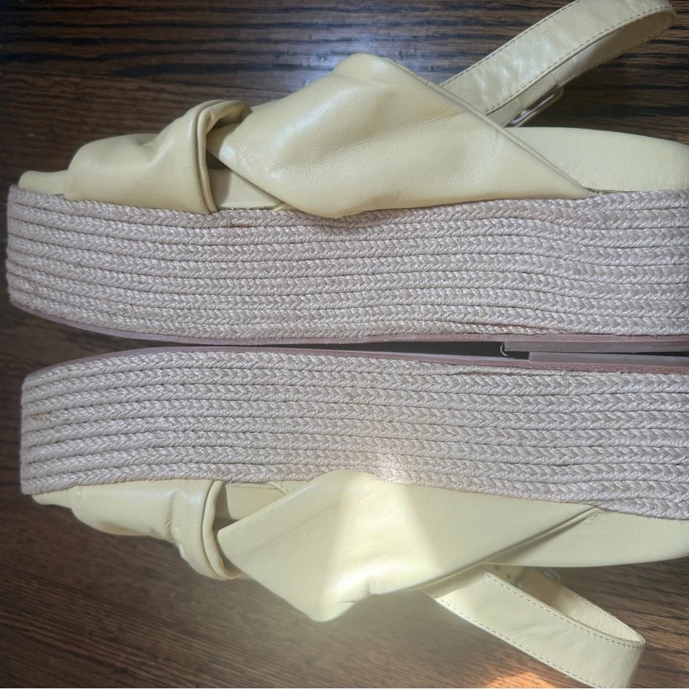 PALOMA BARCELÓ ESPADRILLES Yellow Platform Espadrille Slingback Sandal - Sz 9